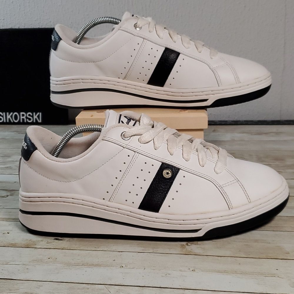 Converse Match Up OX Mens 12 White Black Leather Vintage 90s Skateboard‎ Shoes